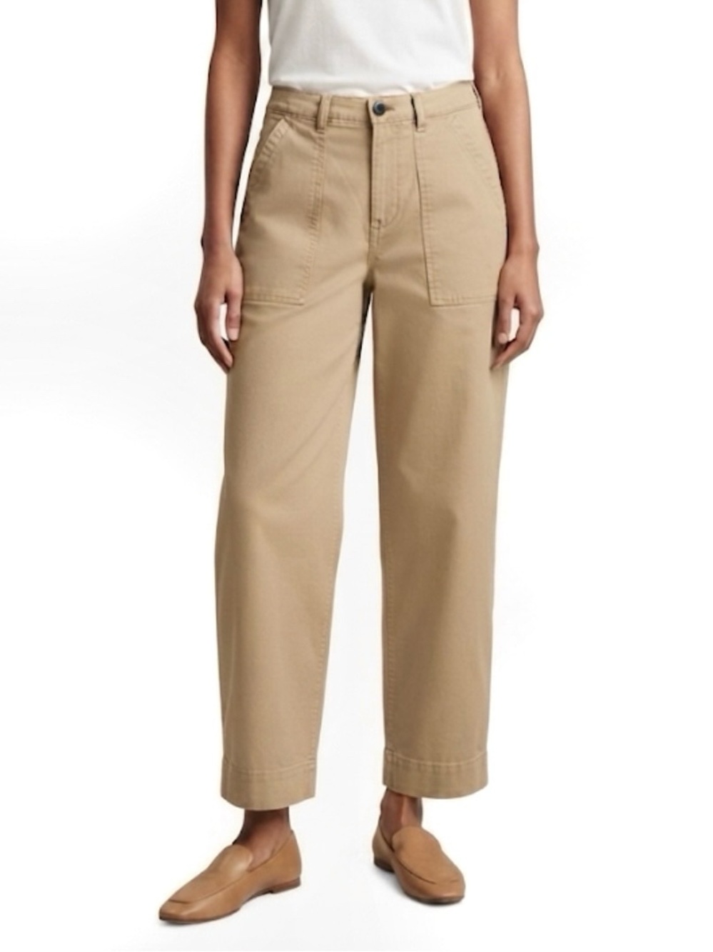 Banana Republic Wide Leg Barrel Pants Khakis Chino Utility Denim